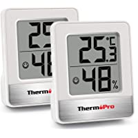 Los mejores  - ThermoPro TP49 2 Piezas Mini Termómetro Higrómetro Digital Termohigrómetro de Interior Medidor de Temperatura y Humedad…
